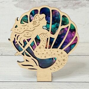 Mermaid Shell Handmade‎ Night Light Colorful Mermaid Tail Ocean Decor